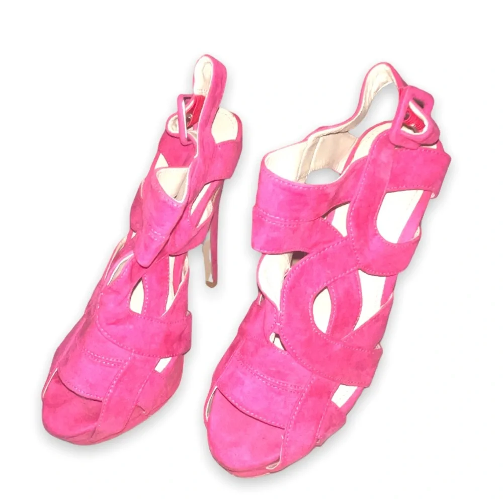 Just FAB Kena Hot Pink Polyurethane Stiletto Platform High Heels US 7.5 EU 38